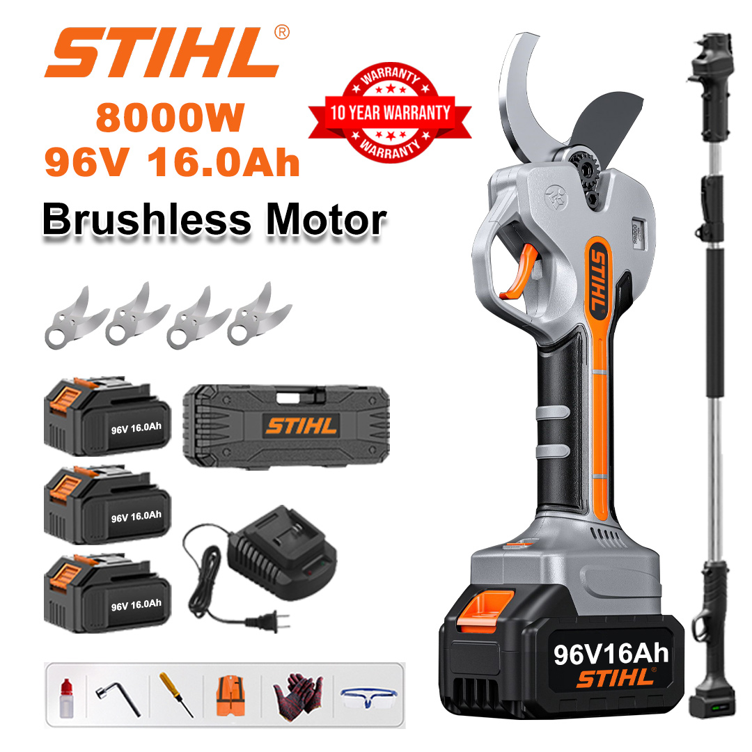 [Produžna šipka 1,5~5m] Škare za rezidbu s 8000W litijskom baterijom bez četkica + 96V16 Ah baterija * 3 + SK9 nož od legure * 4 + punjač + LED zaslon napajanja + kutija s alatom + ulje za podmazivanje + zaštitne naočale + 10 godina jamstva